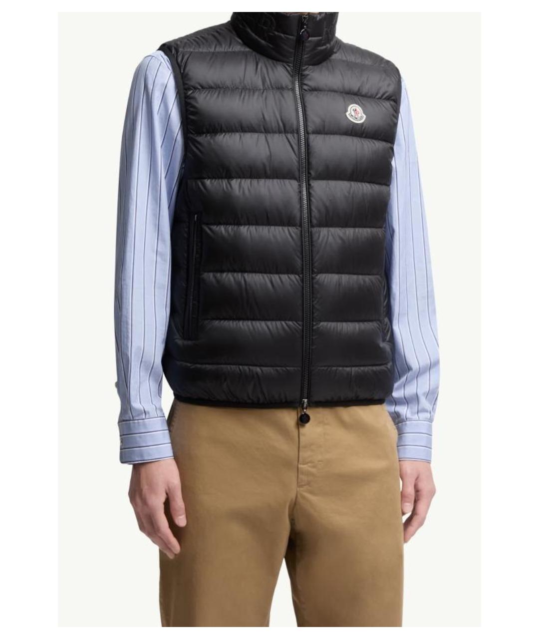 MONCLER Черный полиамидовый жилет, фото 2