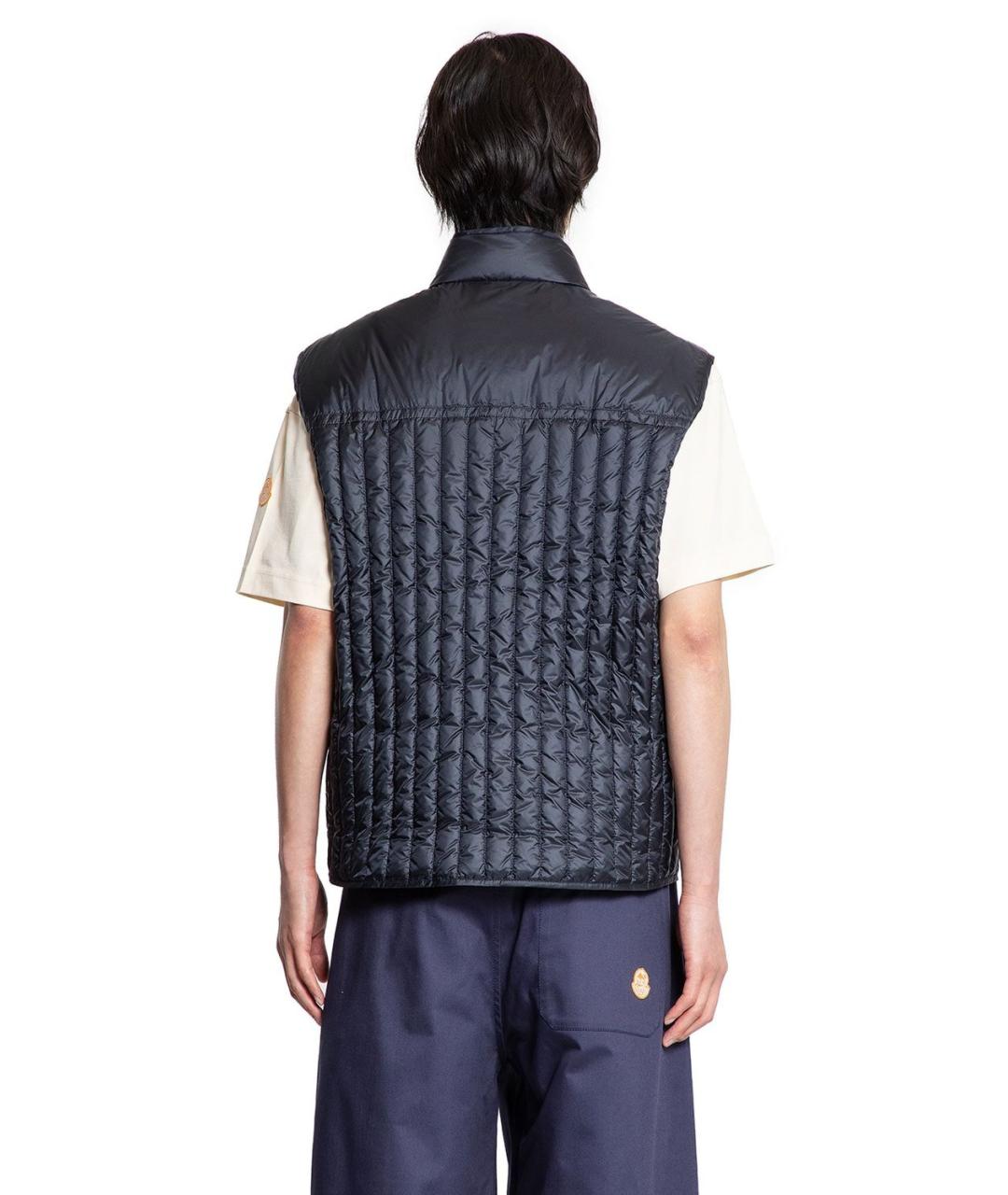 MONCLER Темно-синий полиамидовый жилет, фото 4