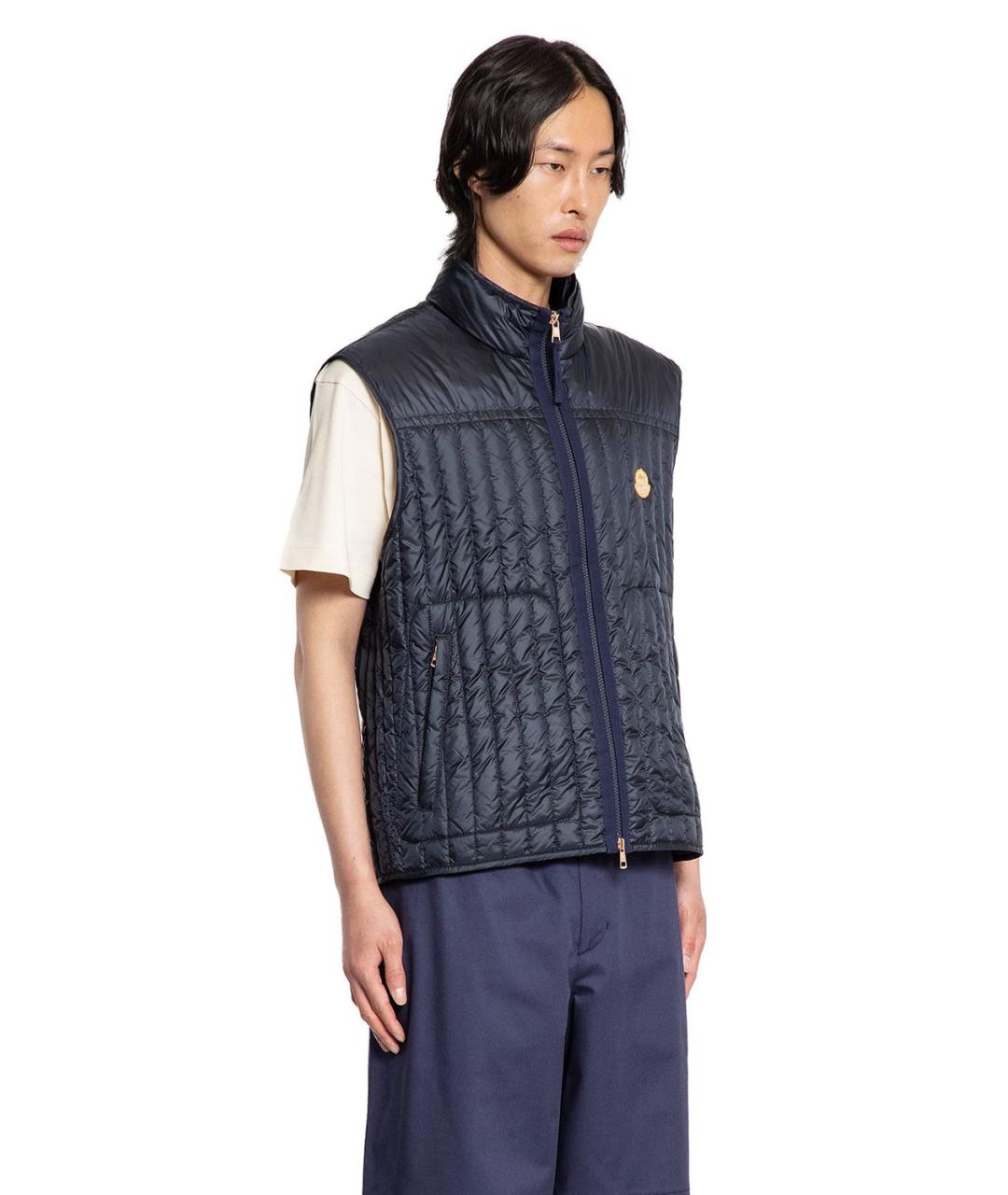 MONCLER Темно-синий полиамидовый жилет, фото 3