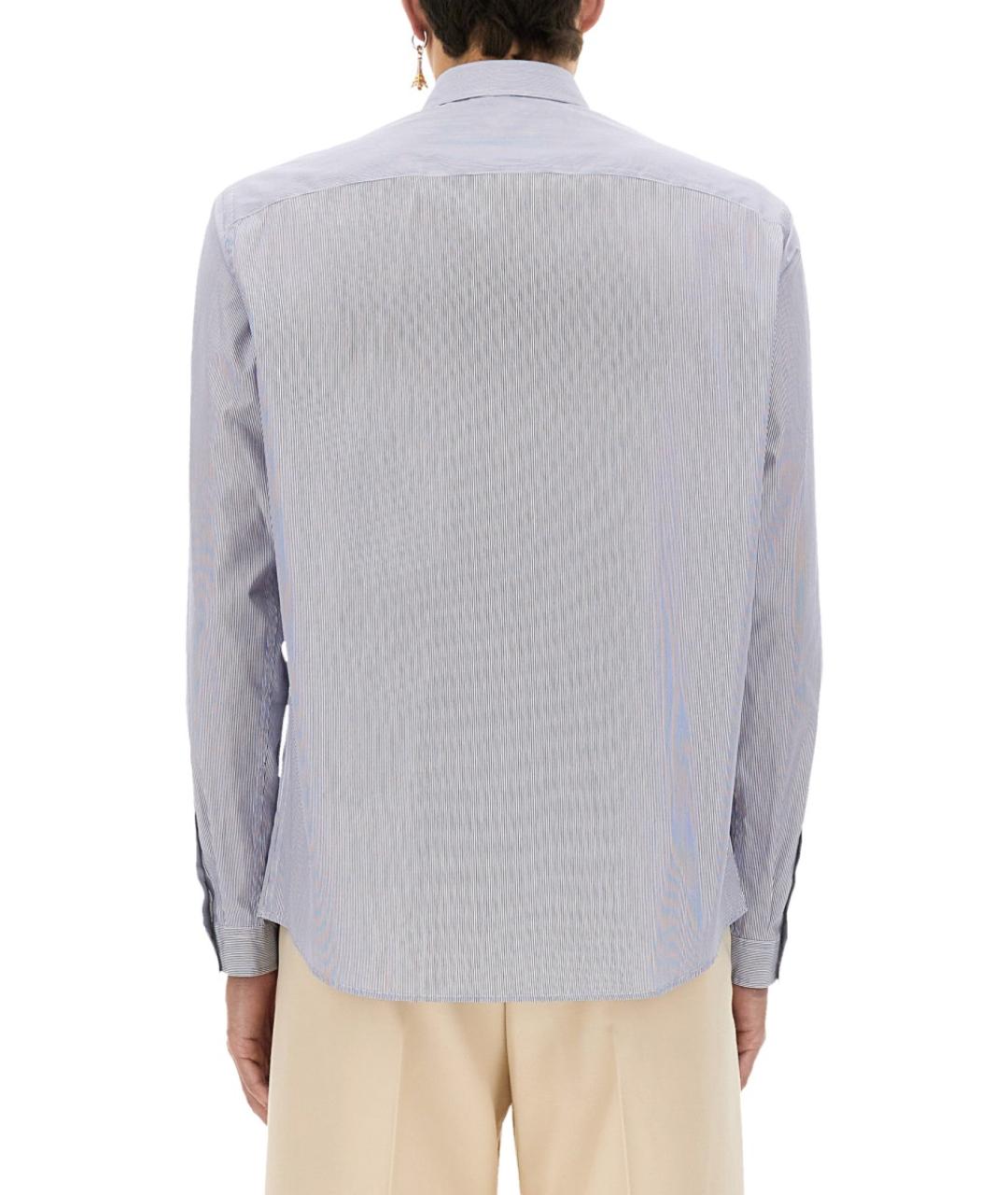 VALENTINO Голубая хлопковая кэжуал рубашка, фото 3