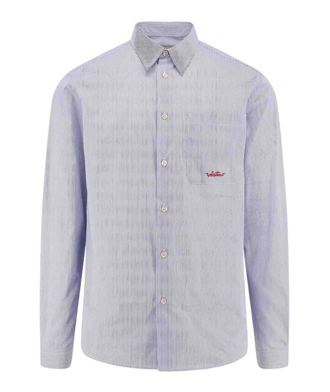 VALENTINO Голубая хлопковая кэжуал рубашка, фото 1