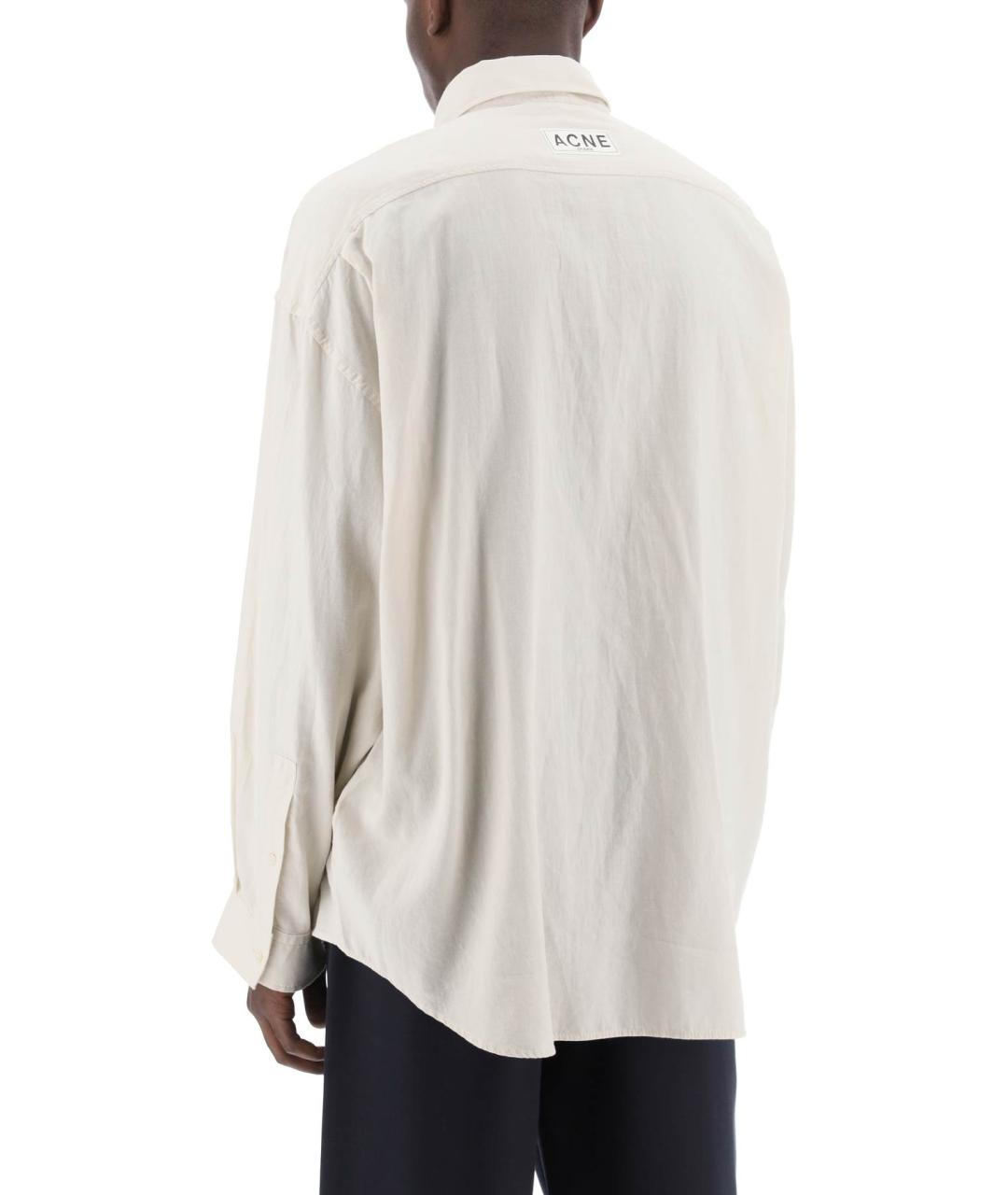 ACNE STUDIOS Белая хлопковая кэжуал рубашка, фото 3