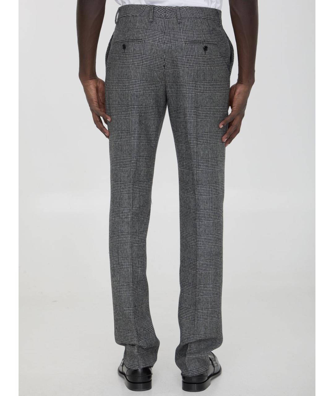 CELINE Черные шерстяные повседневные брюки, фото 4