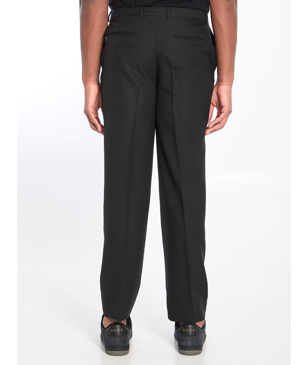 GUCCI Черные полиэстеровые классические брюки, фото 4