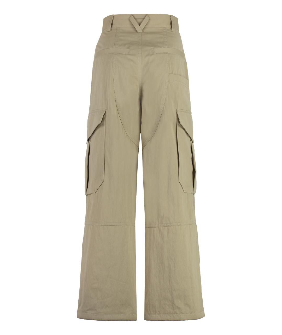 BOTTEGA VENETA Бежевые хлопковые брюки широкие, фото 2