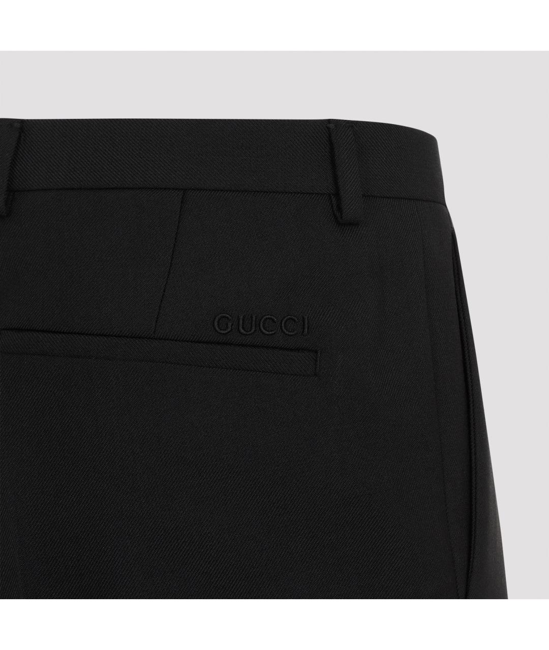 GUCCI Черные полиэстеровые классические брюки, фото 4