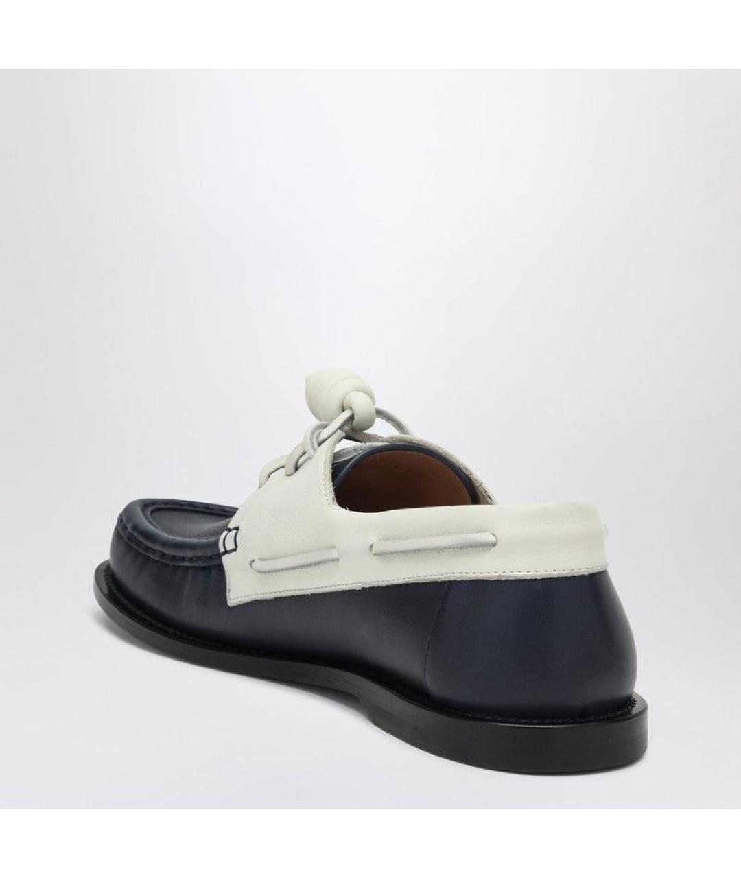LOEWE Темно-синие кожаные лоферы, фото 3