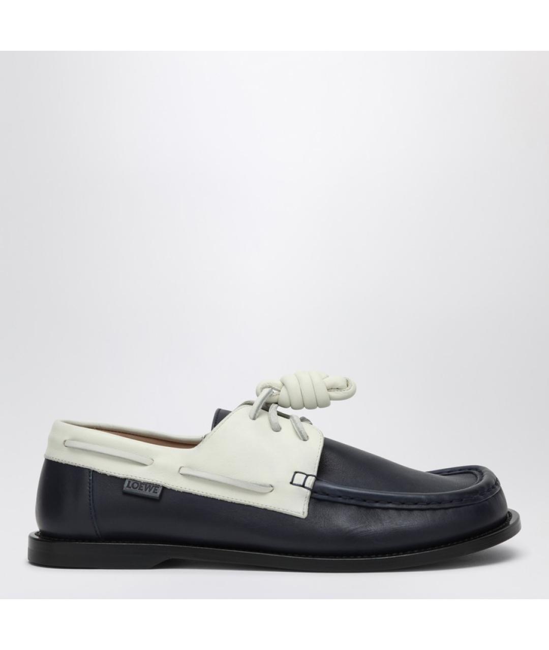LOEWE Темно-синие кожаные лоферы, фото 4