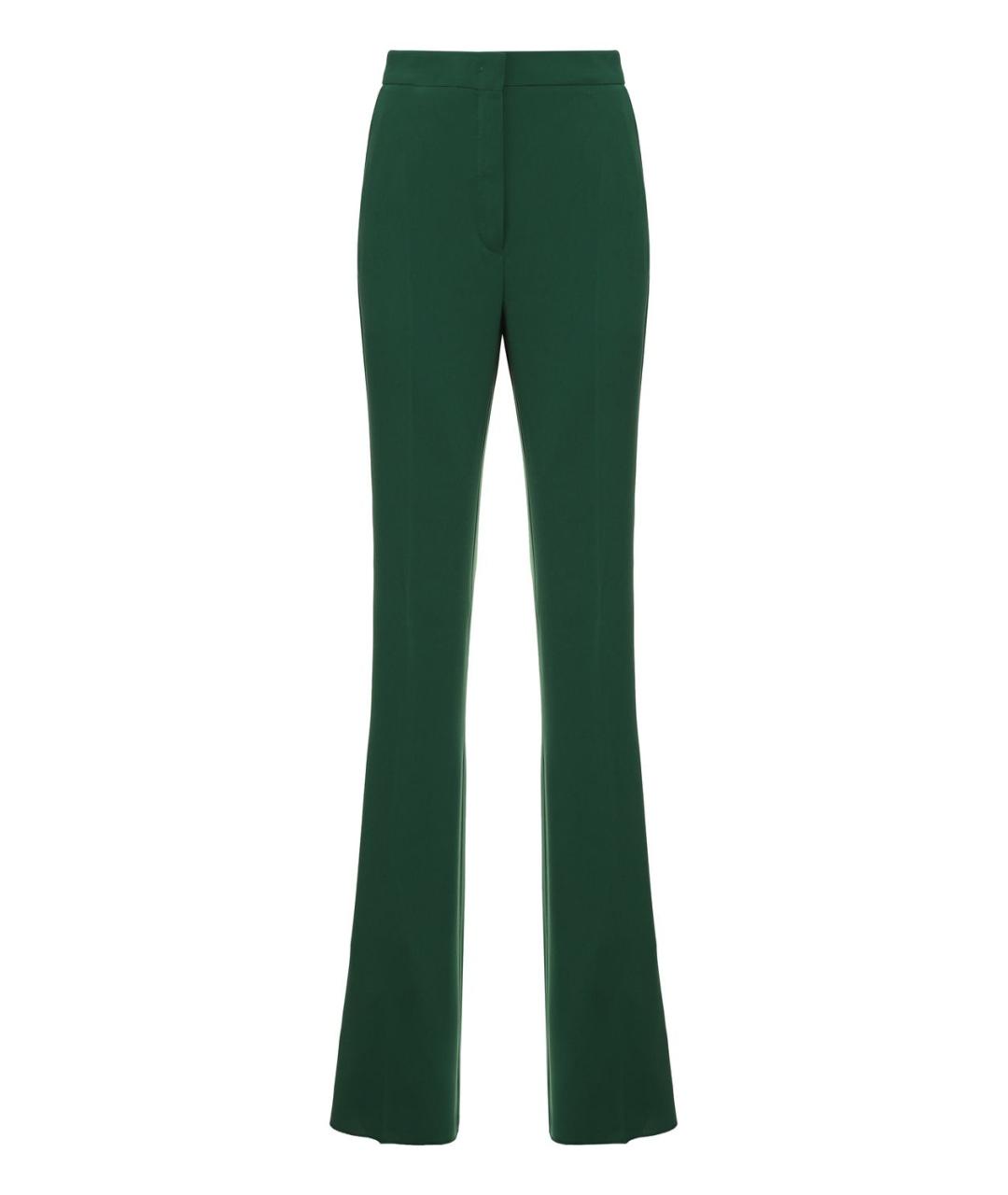 MAX MARA STUDIO Зеленые полиэстеровые прямые брюки, фото 1