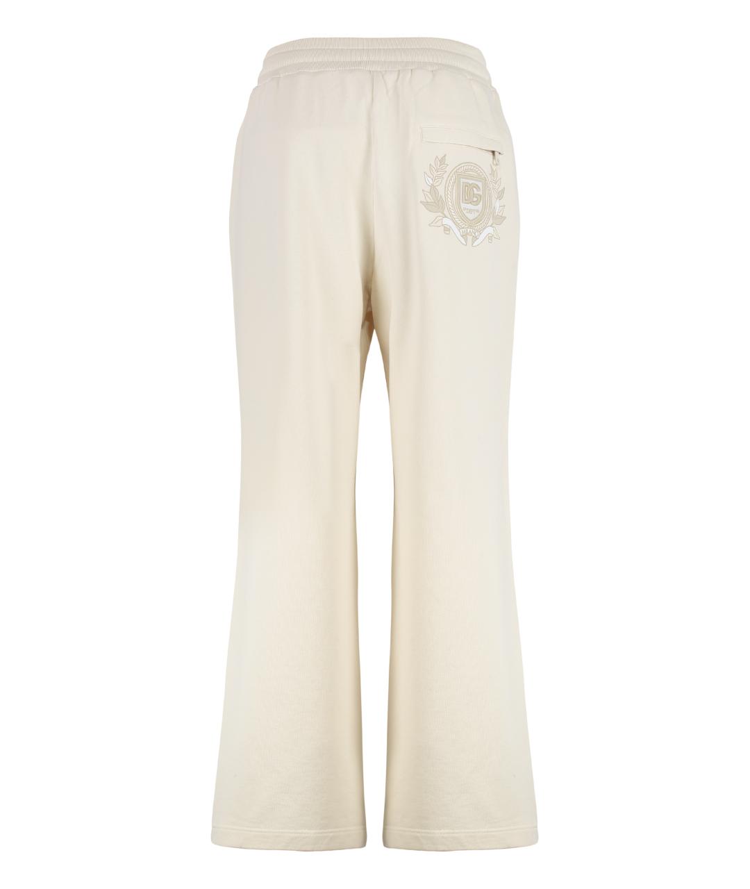 DOLCE&GABBANA Бежевые хлопковые повседневные брюки, фото 2