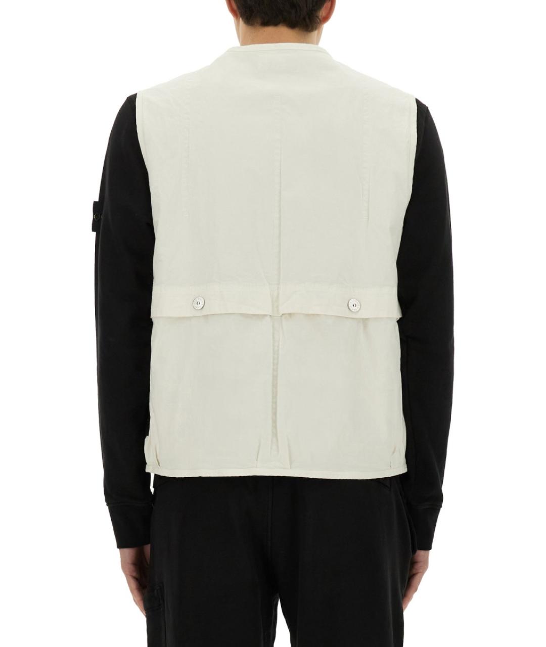 STONE ISLAND Белый хлопковый жилет, фото 4