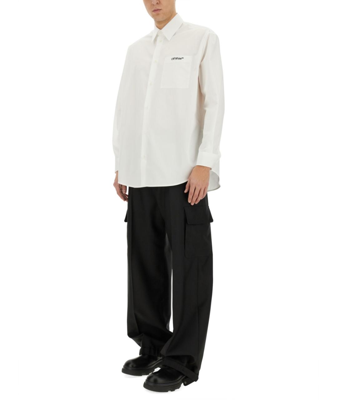 OFF-WHITE Белая хлопковая кэжуал рубашка, фото 2
