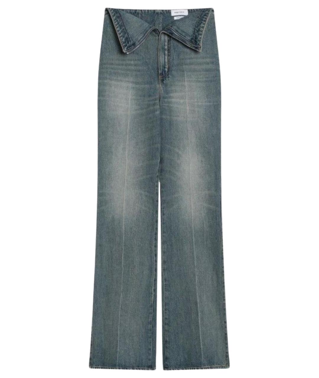 ALEXANDER MCQUEEN Синие хлопковые прямые джинсы, фото 1