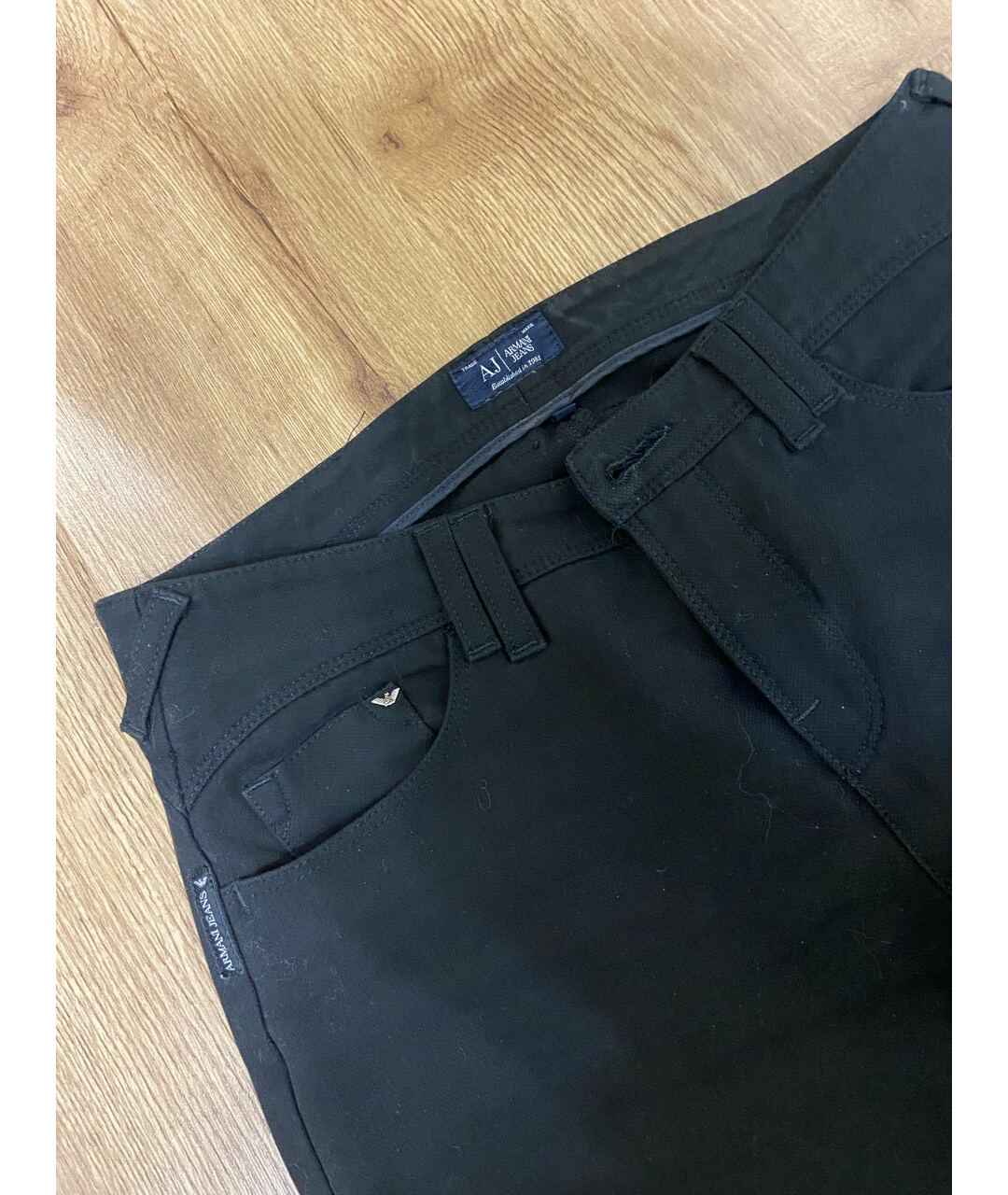 ARMANI JEANS Черные полиэстеровые брюки узкие, фото 3