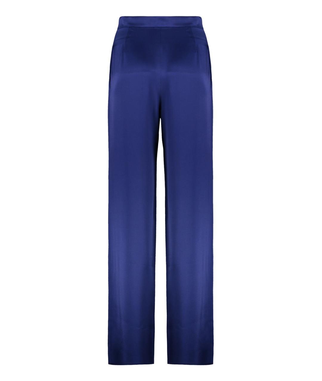 MAX MARA STUDIO Синие вискозные прямые брюки, фото 2