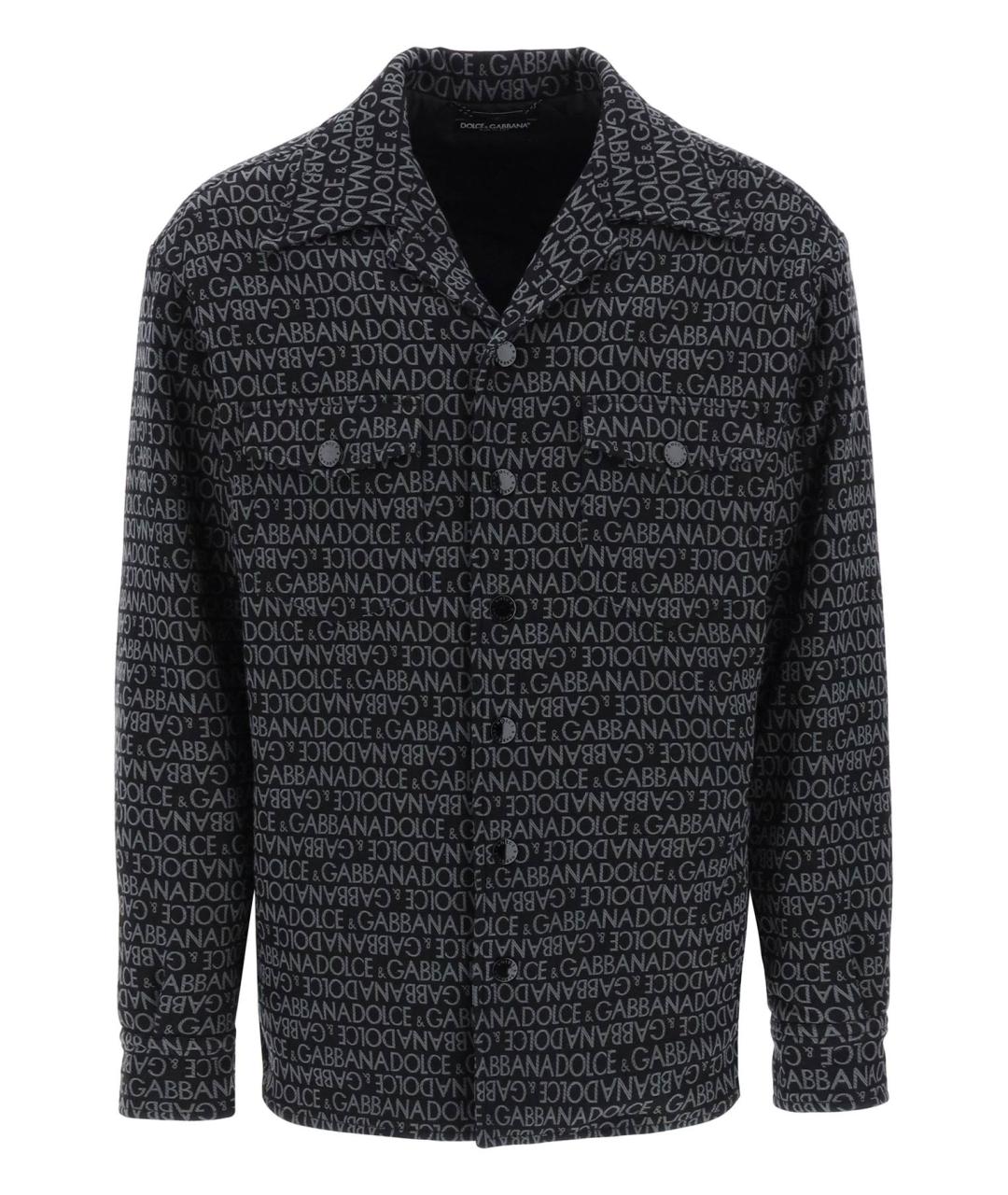 DOLCE&GABBANA Черная хлопко-полиэстеровая кэжуал рубашка, фото 1