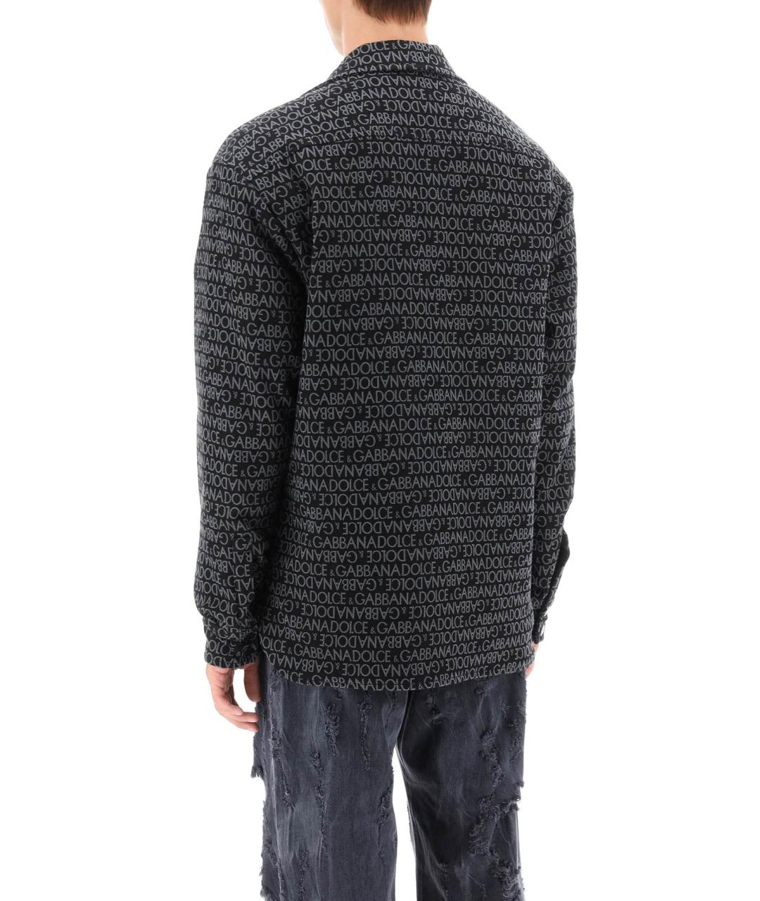 DOLCE&GABBANA Черная хлопко-полиэстеровая кэжуал рубашка, фото 3