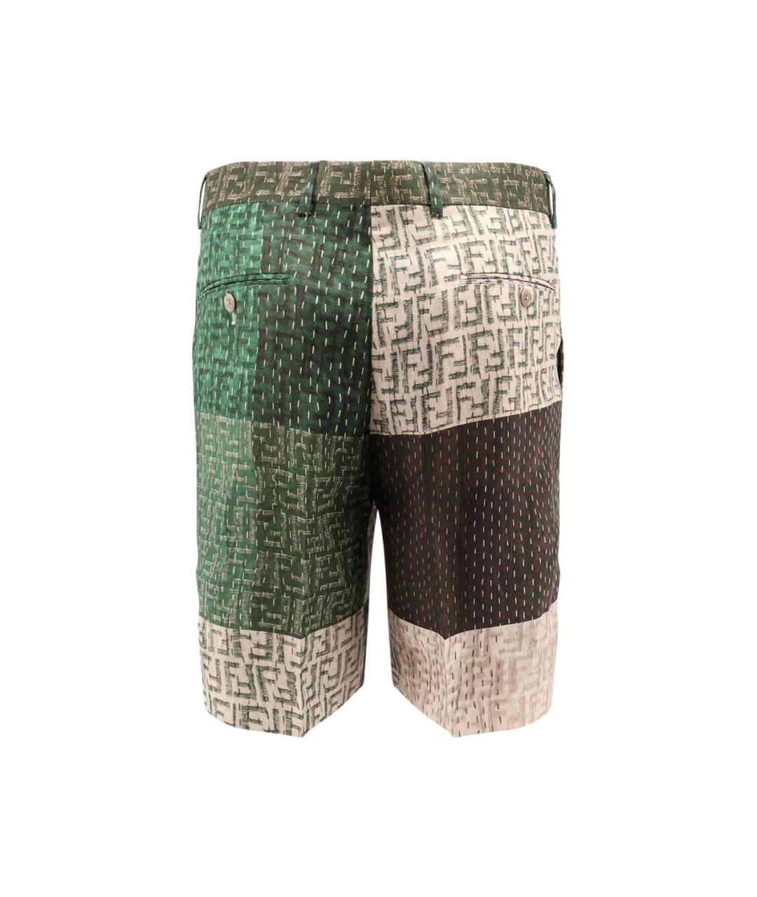 FENDI Мульти льняные шорты, фото 2