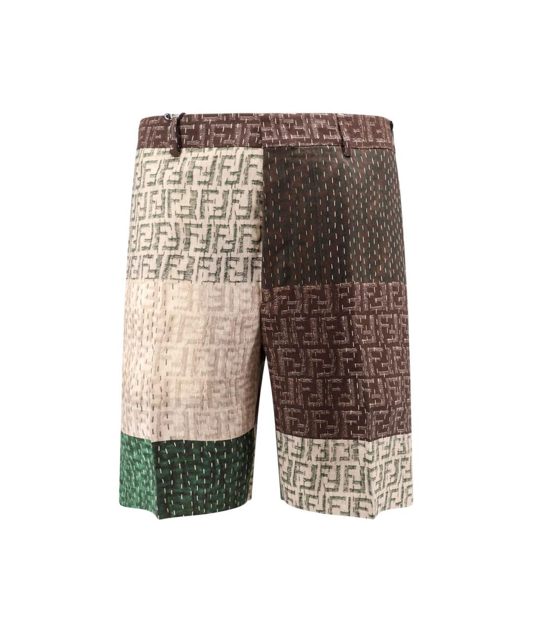 FENDI Мульти льняные шорты, фото 1