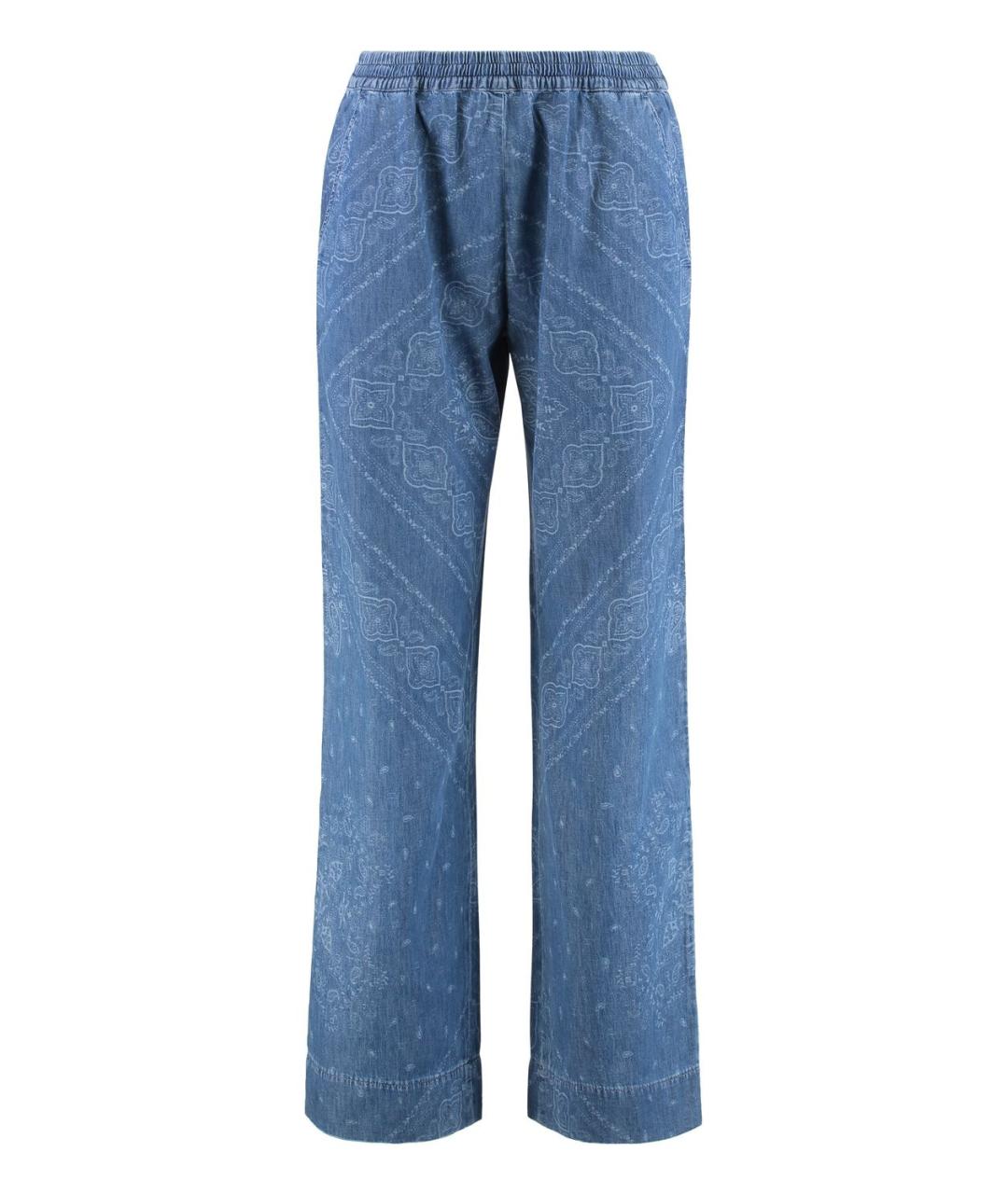 PINKO Синие хлопковые прямые брюки, фото 1