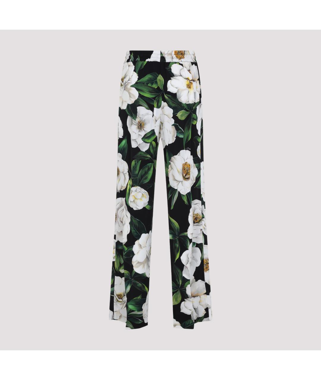 DOLCE&GABBANA Мульти шелковые прямые брюки, фото 3