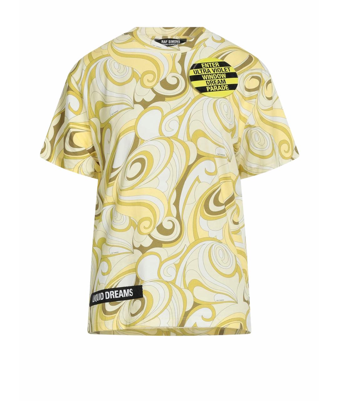 RAF SIMONS Желтая хлопковая футболка, фото 1