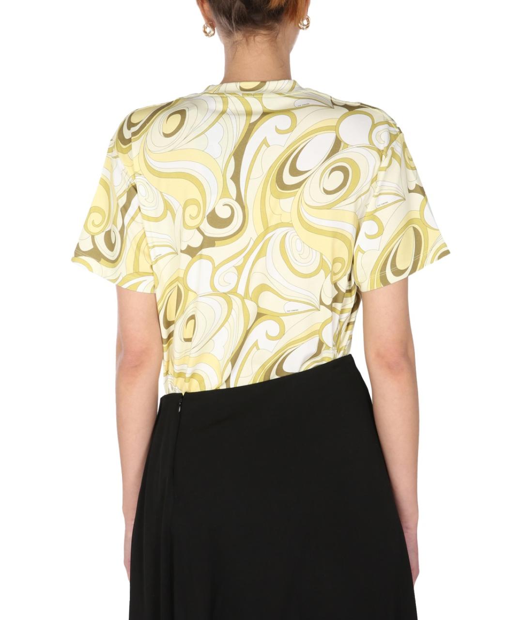 RAF SIMONS Желтая хлопковая футболка, фото 3