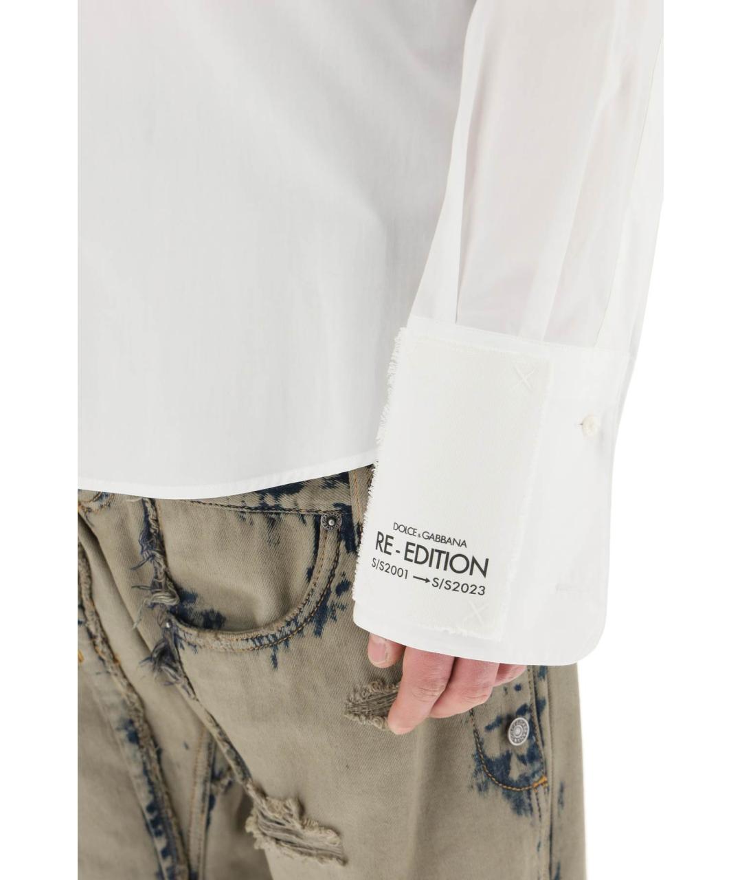 DOLCE&GABBANA Белая хлопковая кэжуал рубашка, фото 4