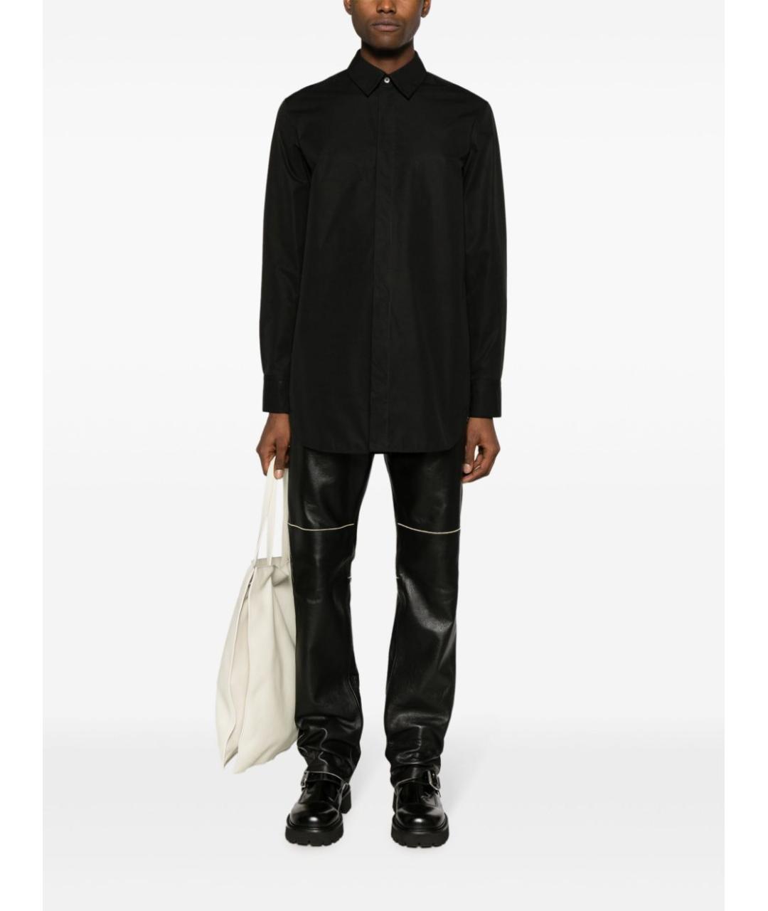 JIL SANDER Черная хлопковая кэжуал рубашка, фото 2