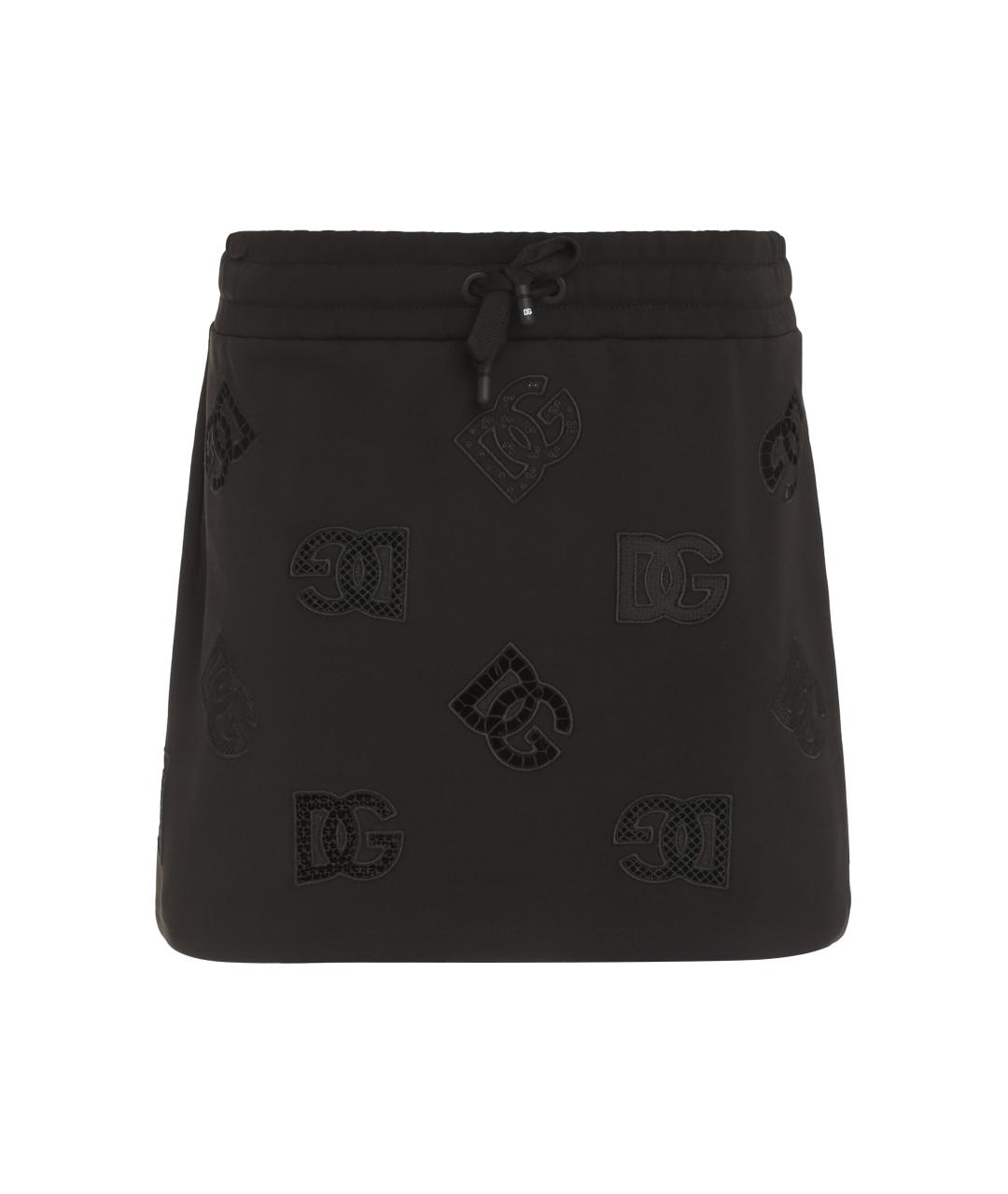 DOLCE&GABBANA Черная хлопковая юбка мини, фото 1