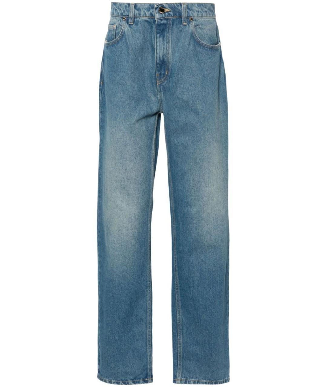 CASABLANCA Синие хлопковые прямые джинсы, фото 1