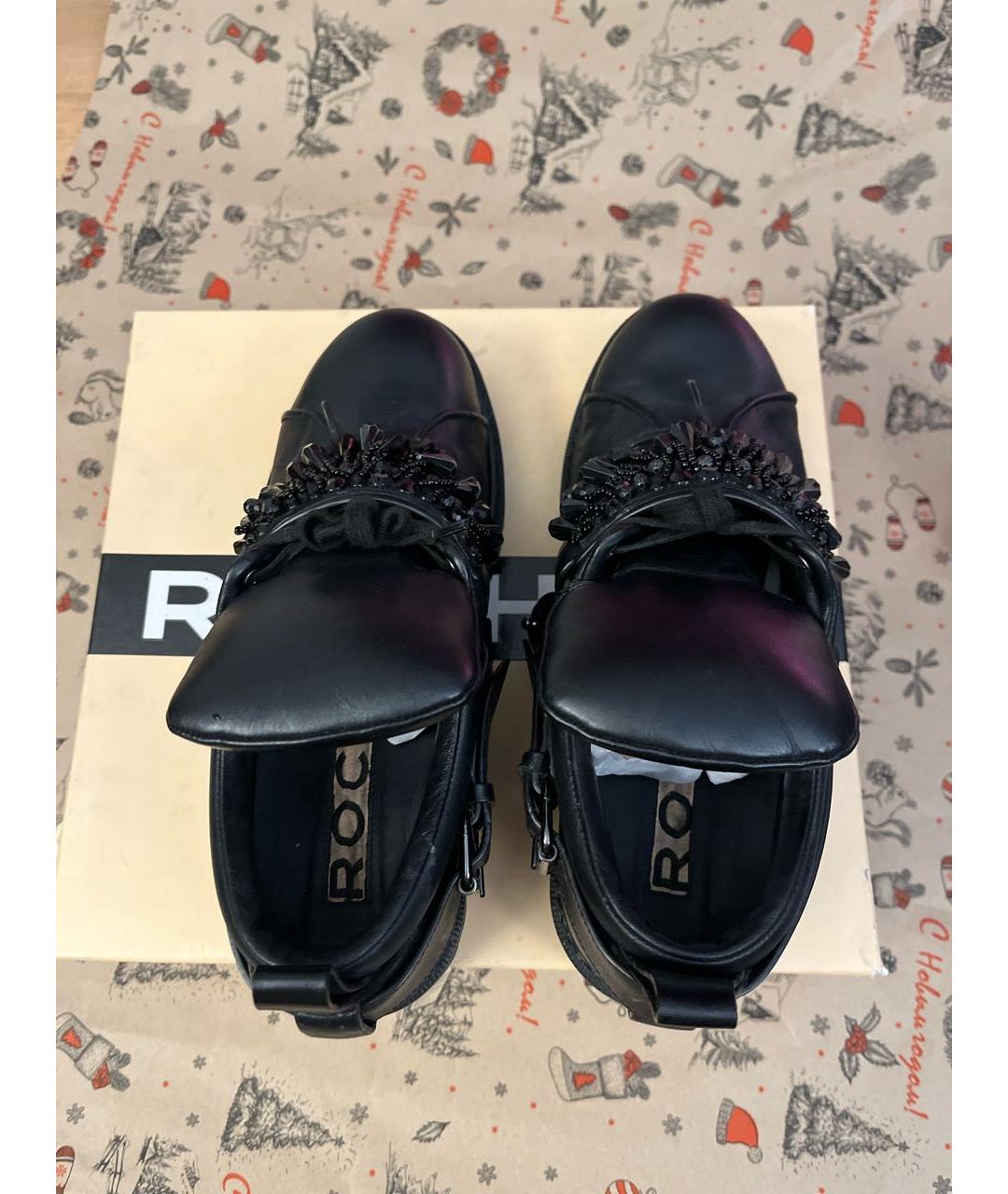 ROCHAS Черные кожаные ботинки, фото 3