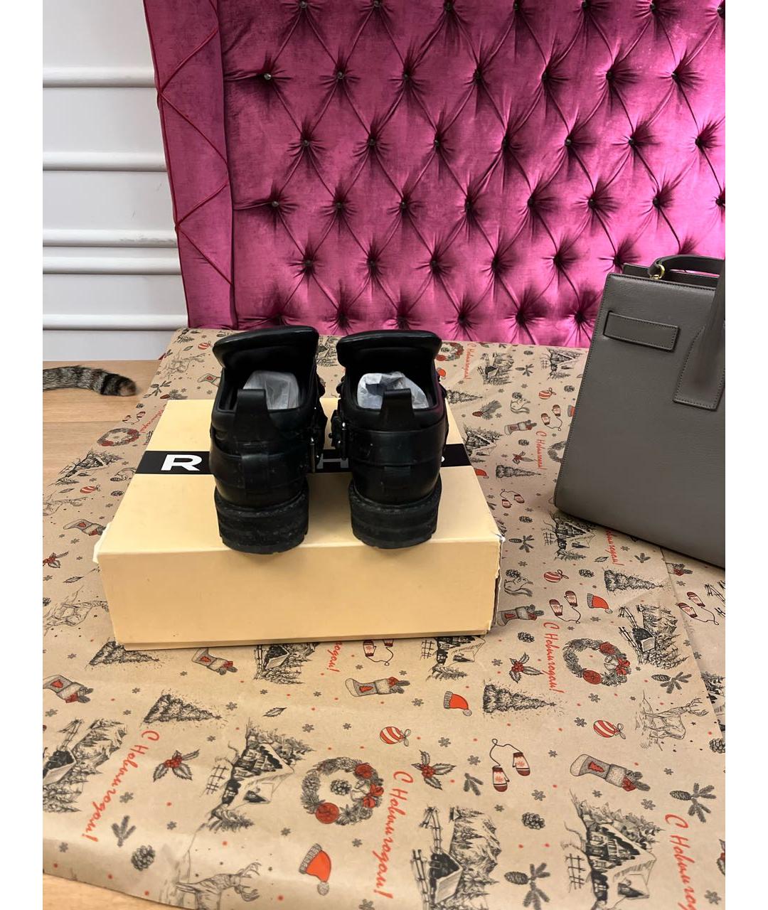 ROCHAS Черные кожаные ботинки, фото 4