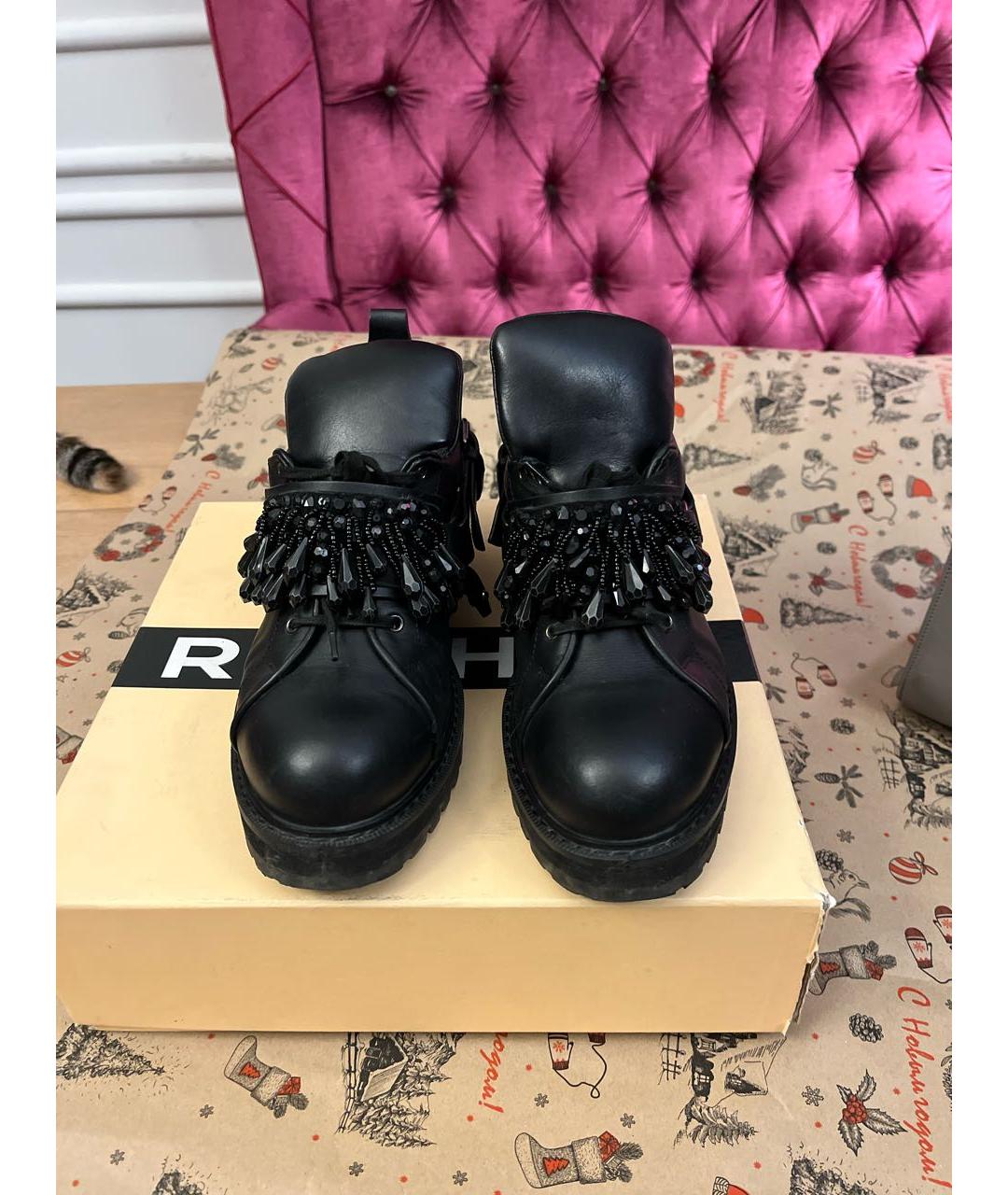 ROCHAS Черные кожаные ботинки, фото 2