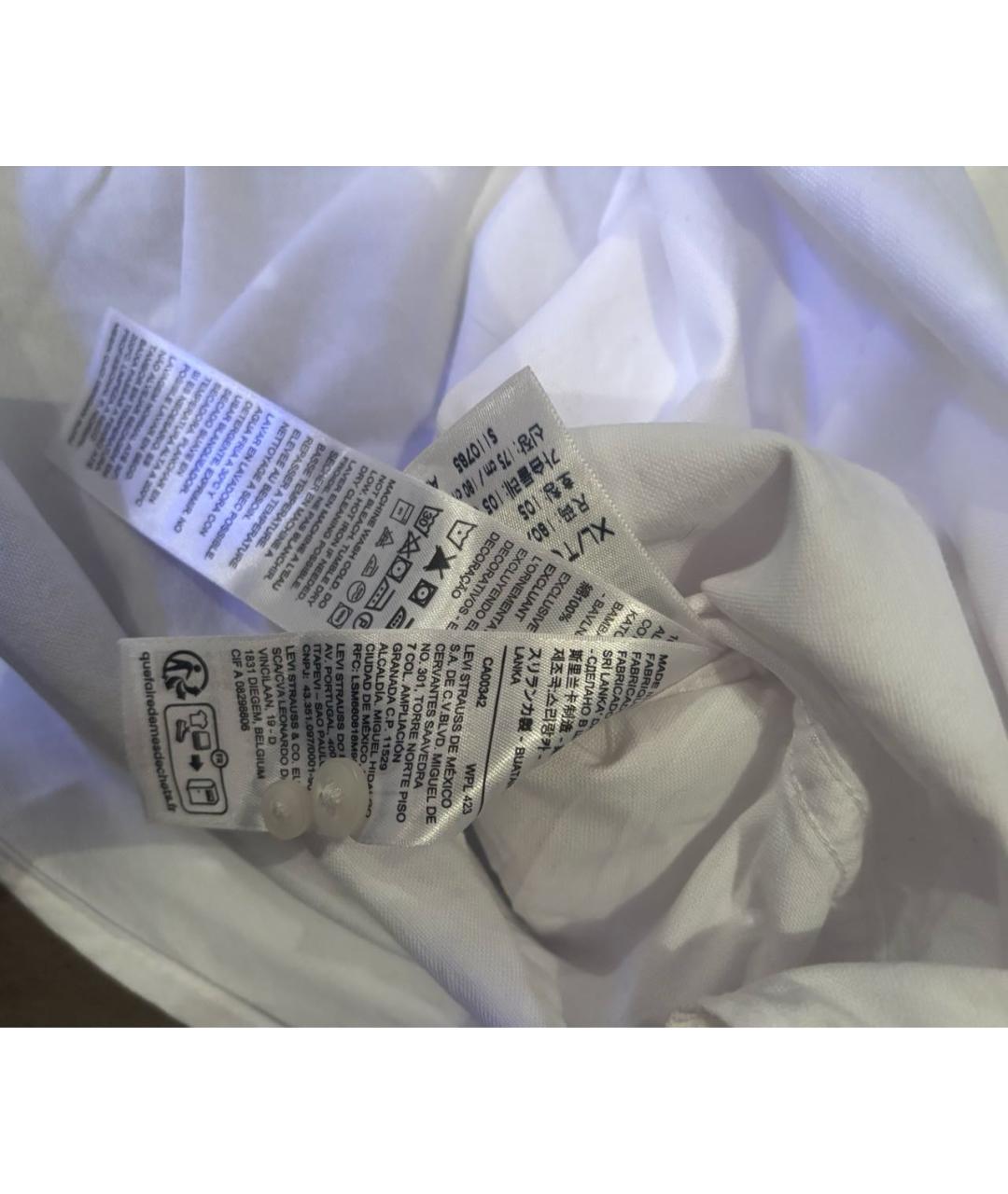 LEVI'S Белая хлопковая кэжуал рубашка, фото 4