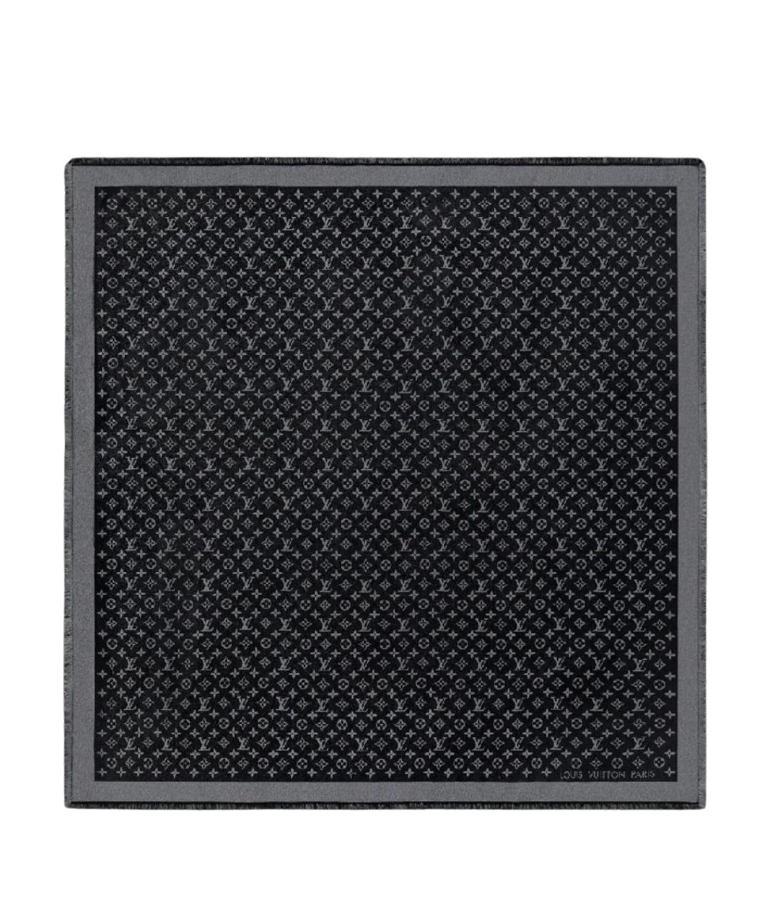 LOUIS VUITTON Черный шелковый шарф, фото 1