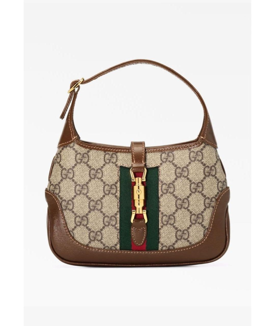 GUCCI Коричневая кожаная сумка через плечо, фото 6