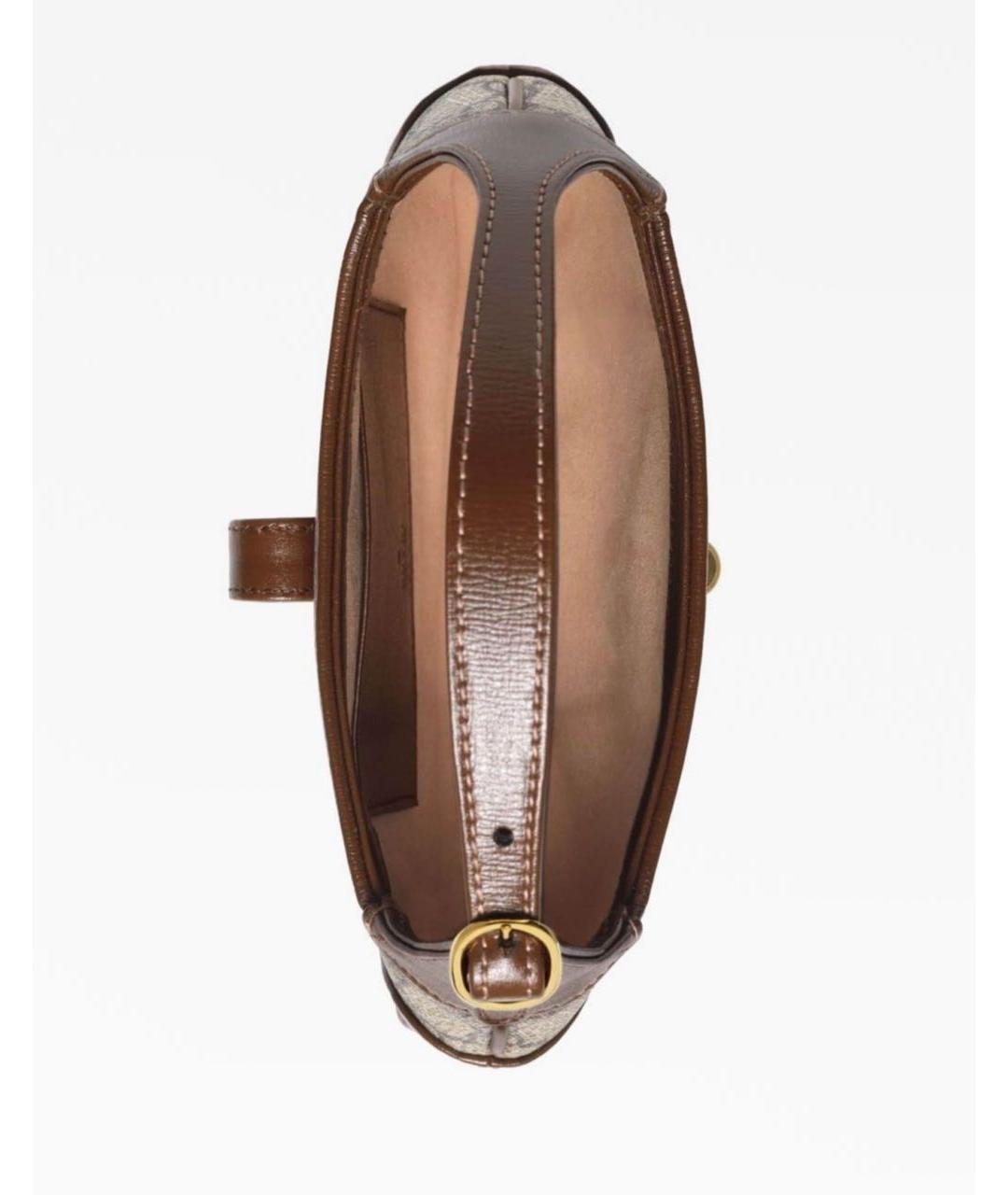 GUCCI Коричневая кожаная сумка через плечо, фото 5