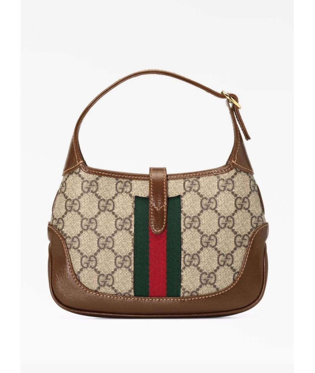 GUCCI Коричневая кожаная сумка через плечо, фото 3