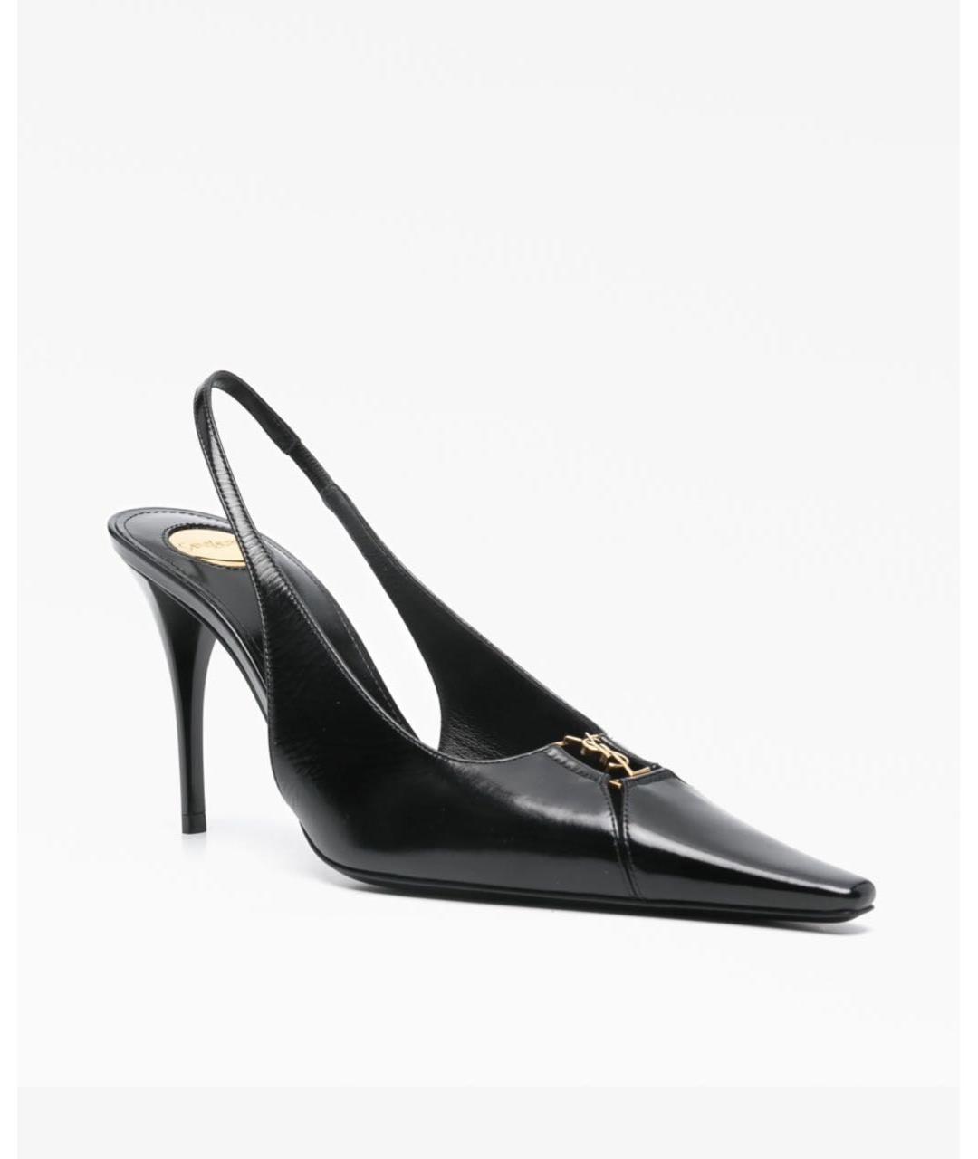 SAINT LAURENT Черные кожаные туфли, фото 5