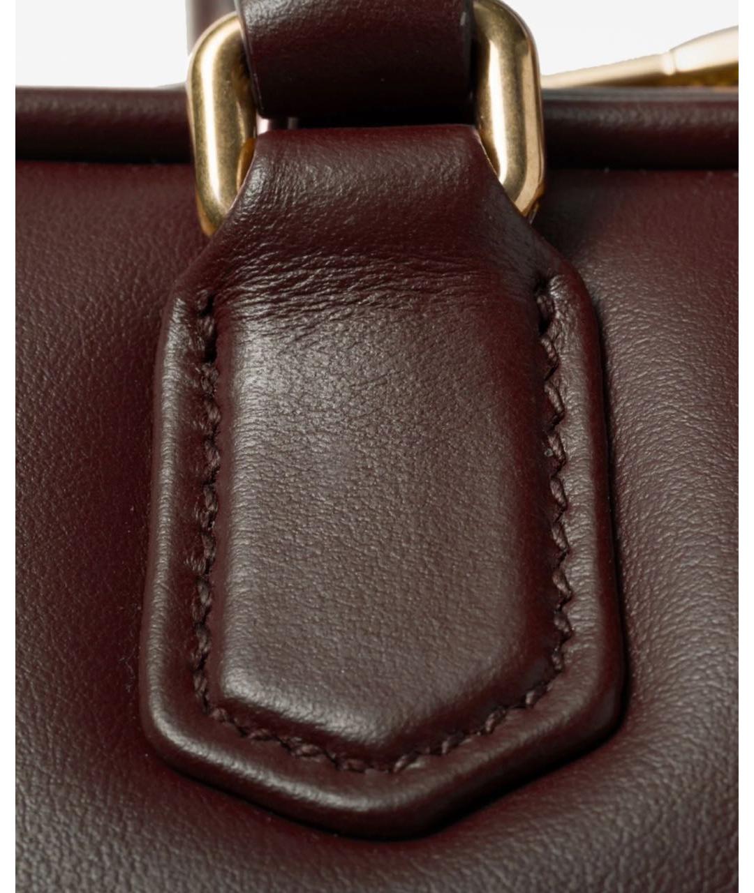 MIU MIU Коричневая кожаная сумка с короткими ручками, фото 4