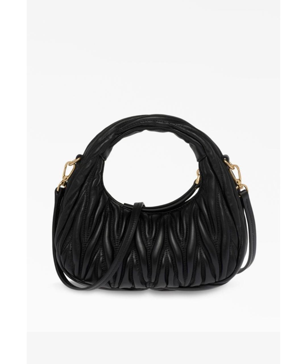 MIU MIU Черная кожаная сумка с короткими ручками, фото 4