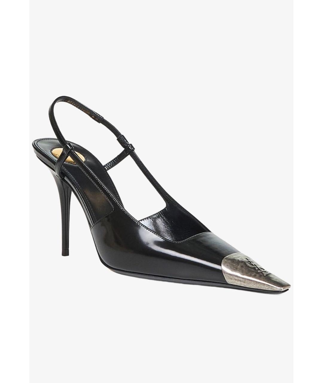 SAINT LAURENT Черные кожаные туфли, фото 4