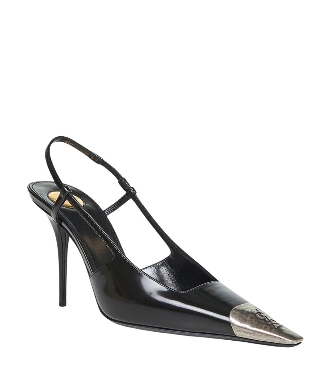 SAINT LAURENT Черные кожаные туфли, фото 1