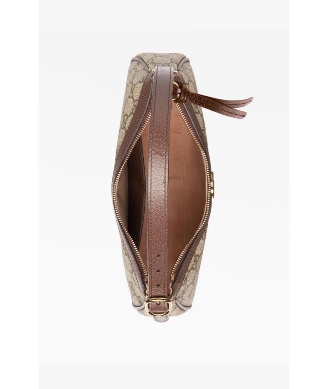 GUCCI Коричневая кожаная сумка с короткими ручками, фото 4
