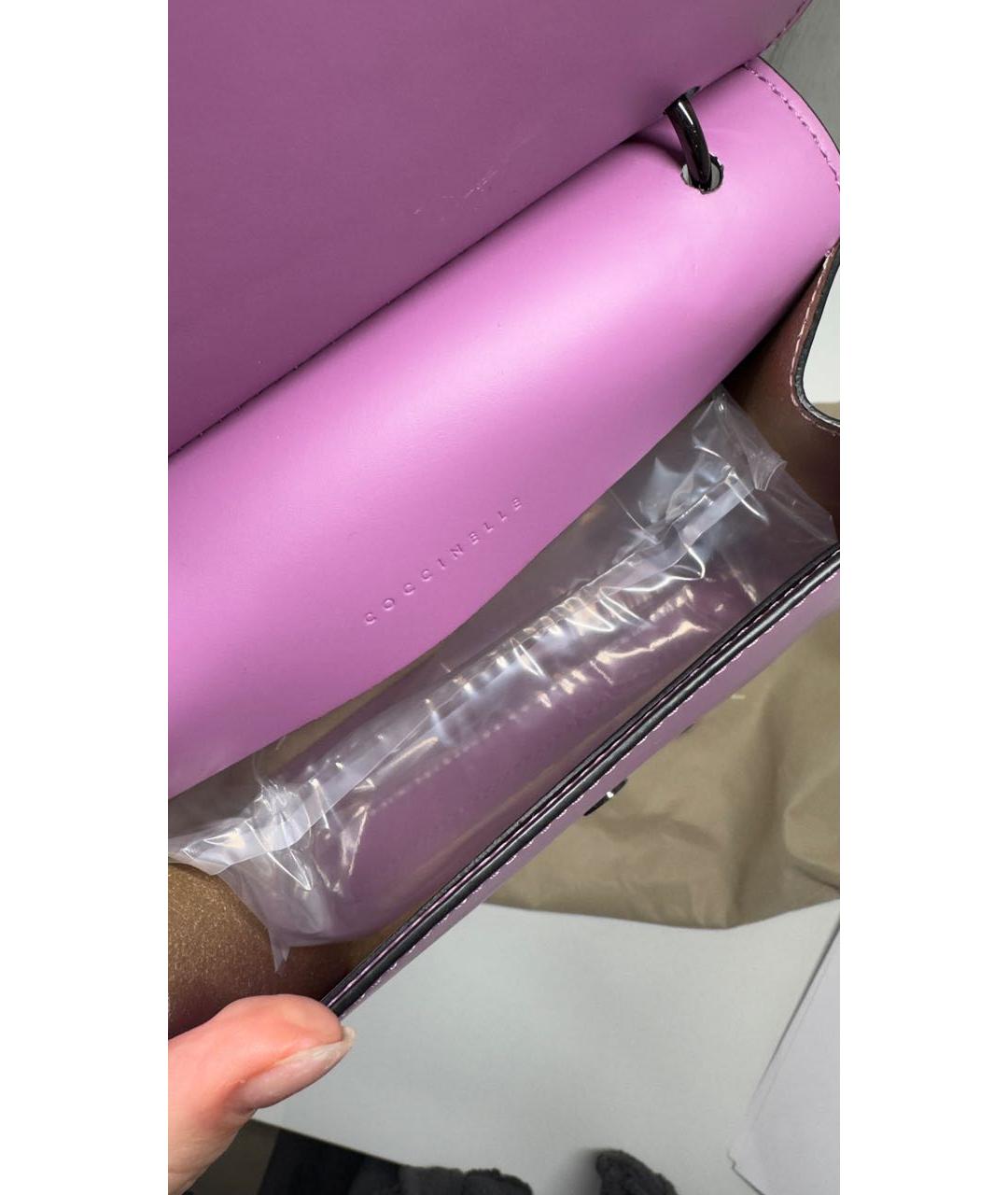 COCCINELLE Розовая кожаная сумка через плечо, фото 4