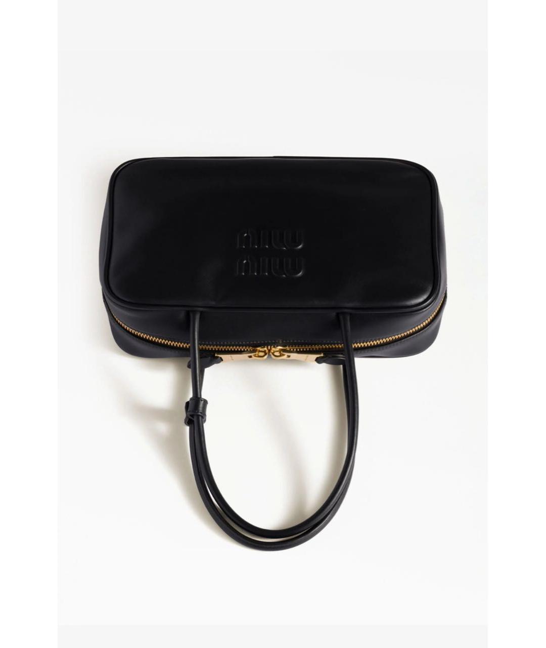 MIU MIU Черная кожаная сумка с короткими ручками, фото 3