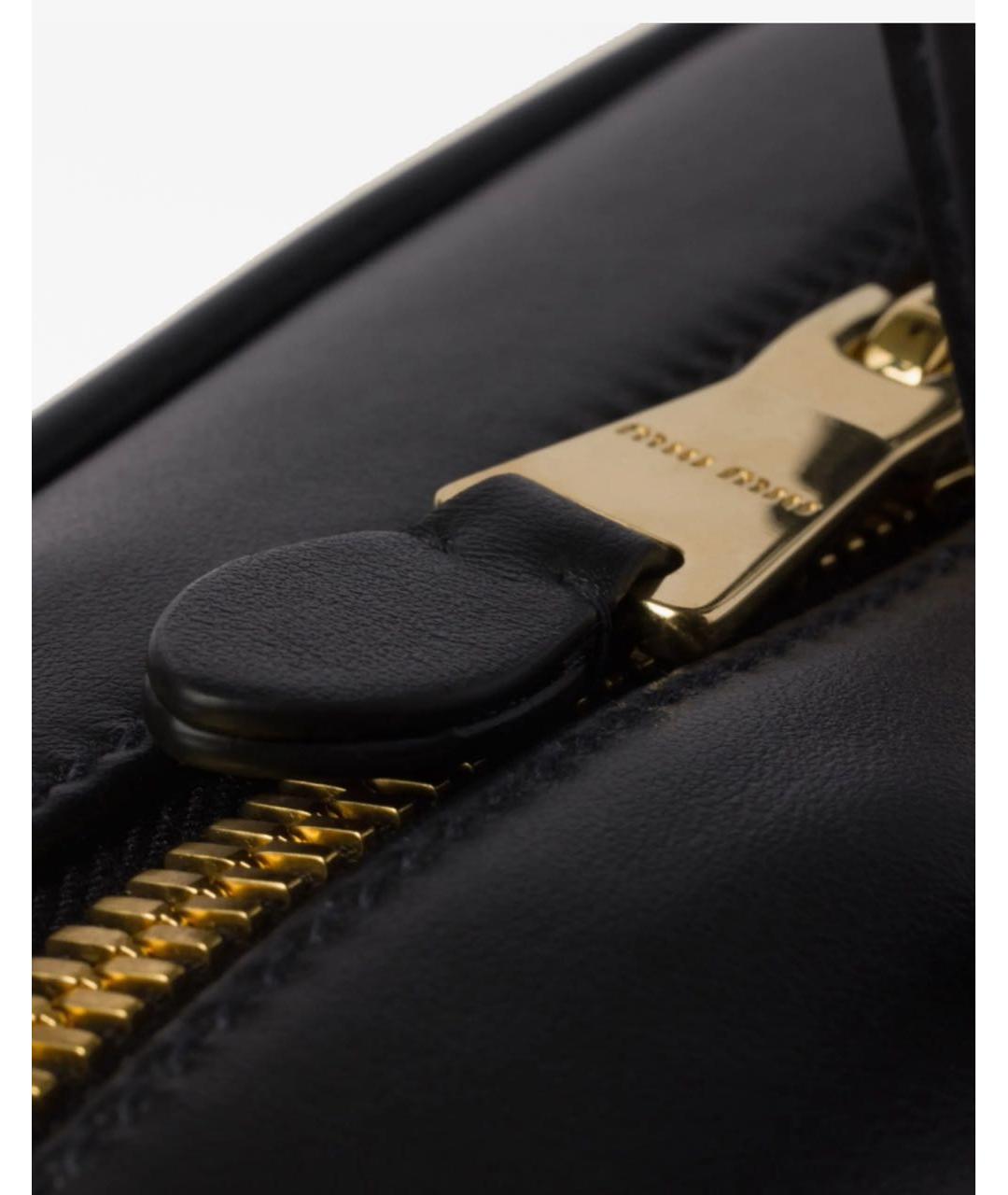 MIU MIU Черная кожаная сумка с короткими ручками, фото 5