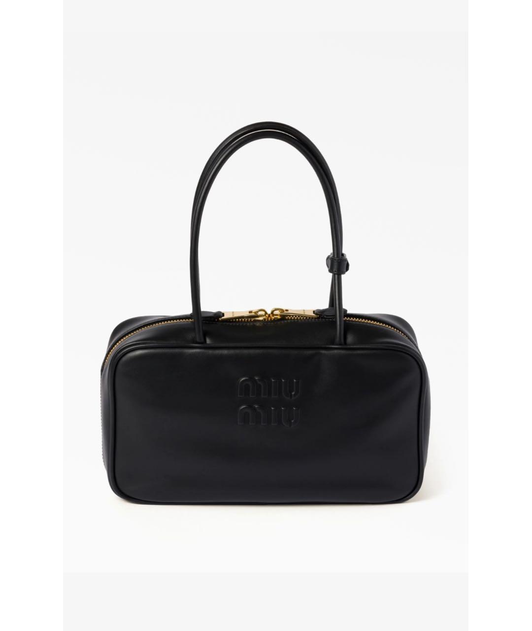 MIU MIU Черная кожаная сумка с короткими ручками, фото 6