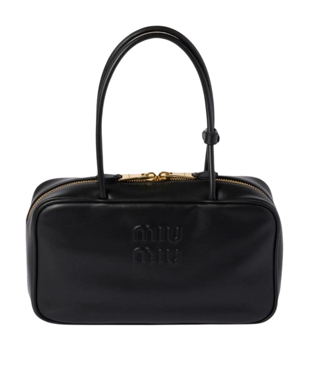 MIU MIU Черная кожаная сумка с короткими ручками, фото 1